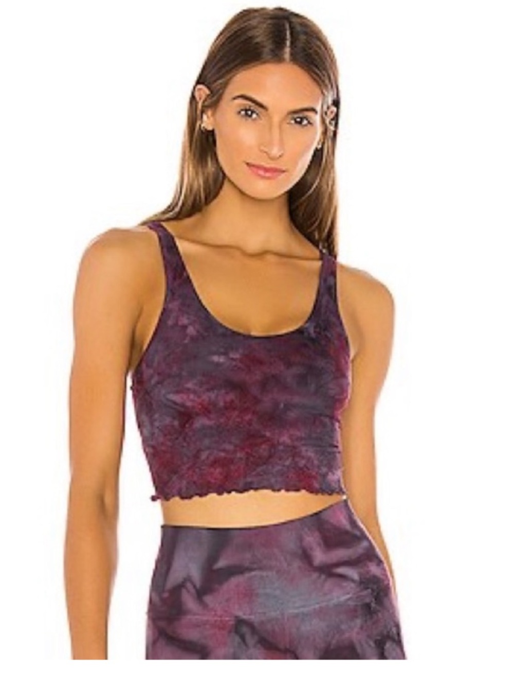 Spiritual Gangster Amor crop tank in wildberry galaxy tie dye M/L